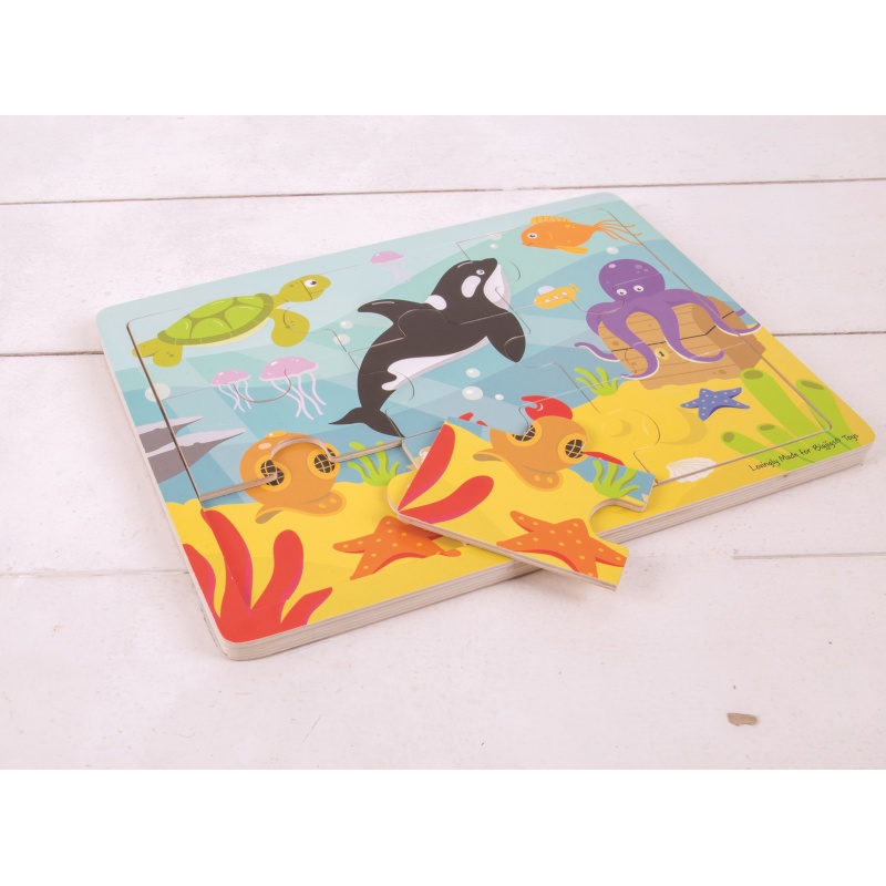 Bigjigs Toys Drevené puzzle  morský svet