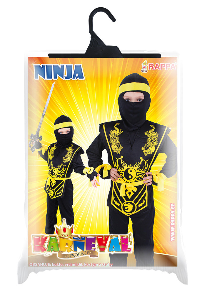 Detský kostým Ninja žltý (S)