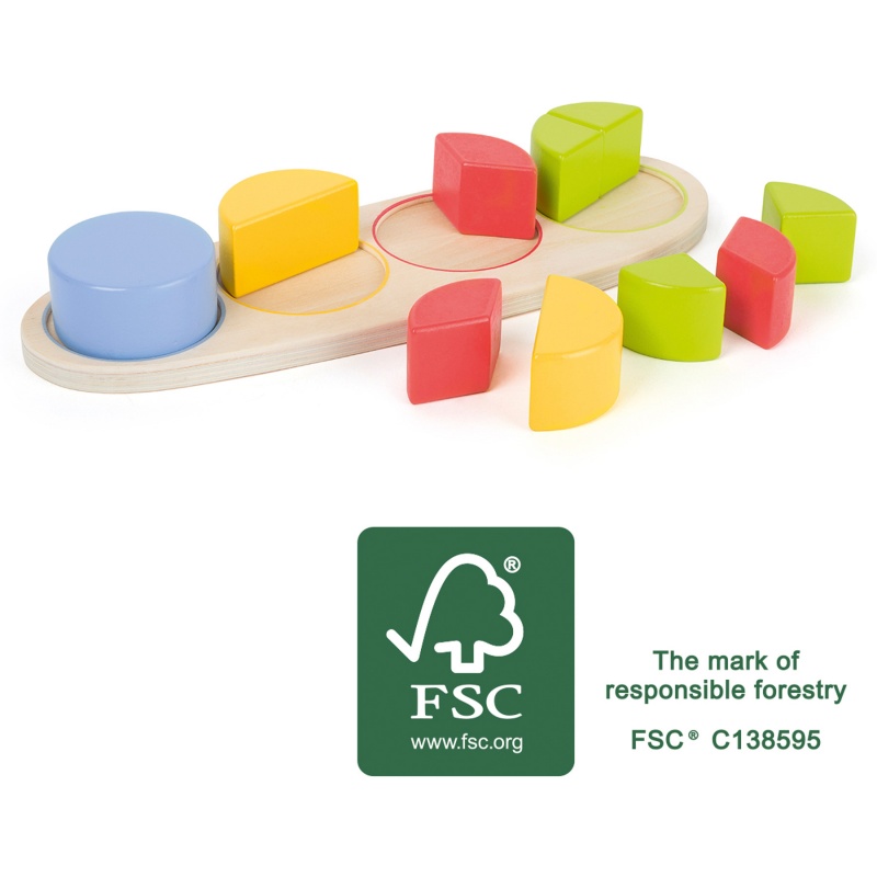 Small Foot Drevená edukatívna tabuľka zlomky