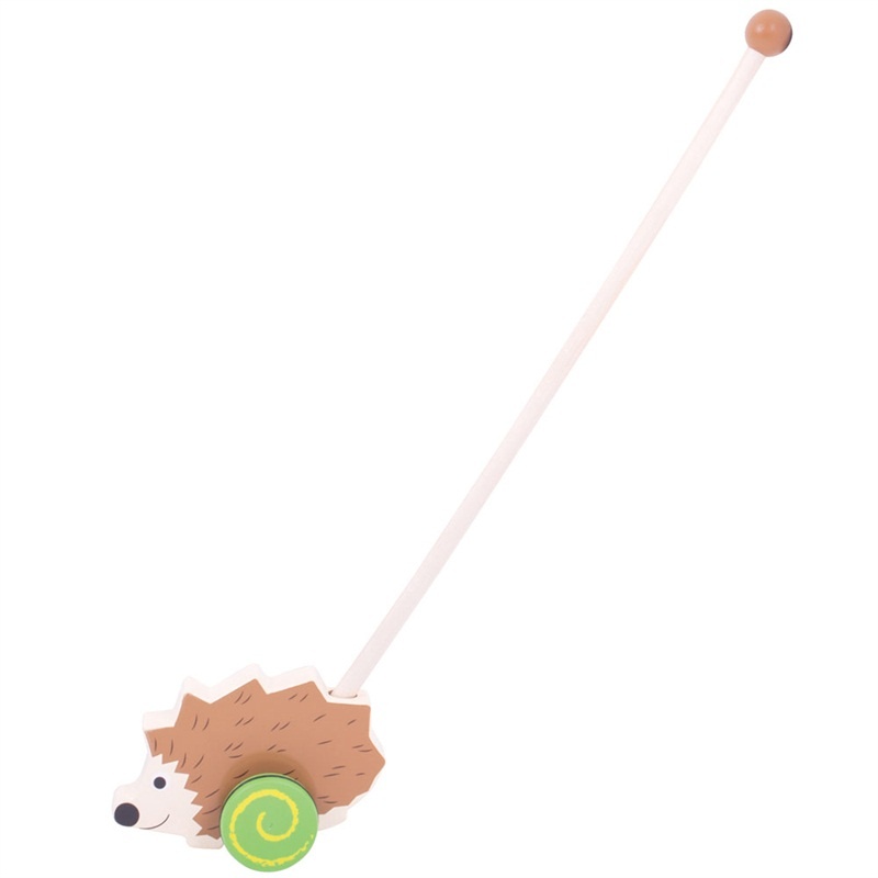 Bigjigs Baby Drevená hračka na tlačenie - Ježko