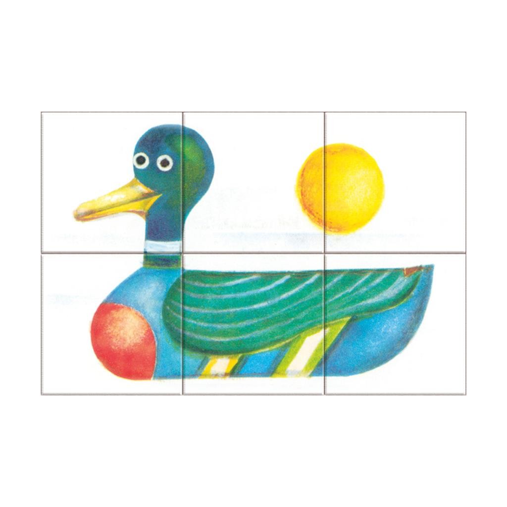 Dino drevené kocky Kačica 6 ks