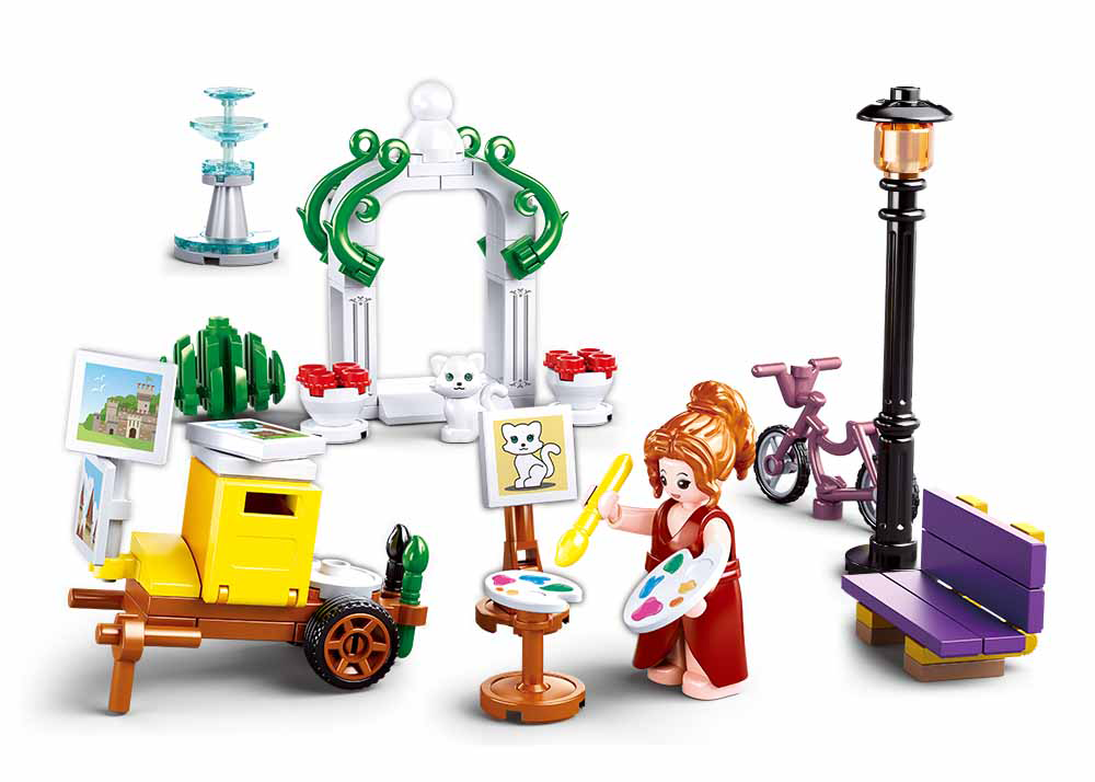 Sluban Girls Dream Village M38-B0869 Maliarka v parku