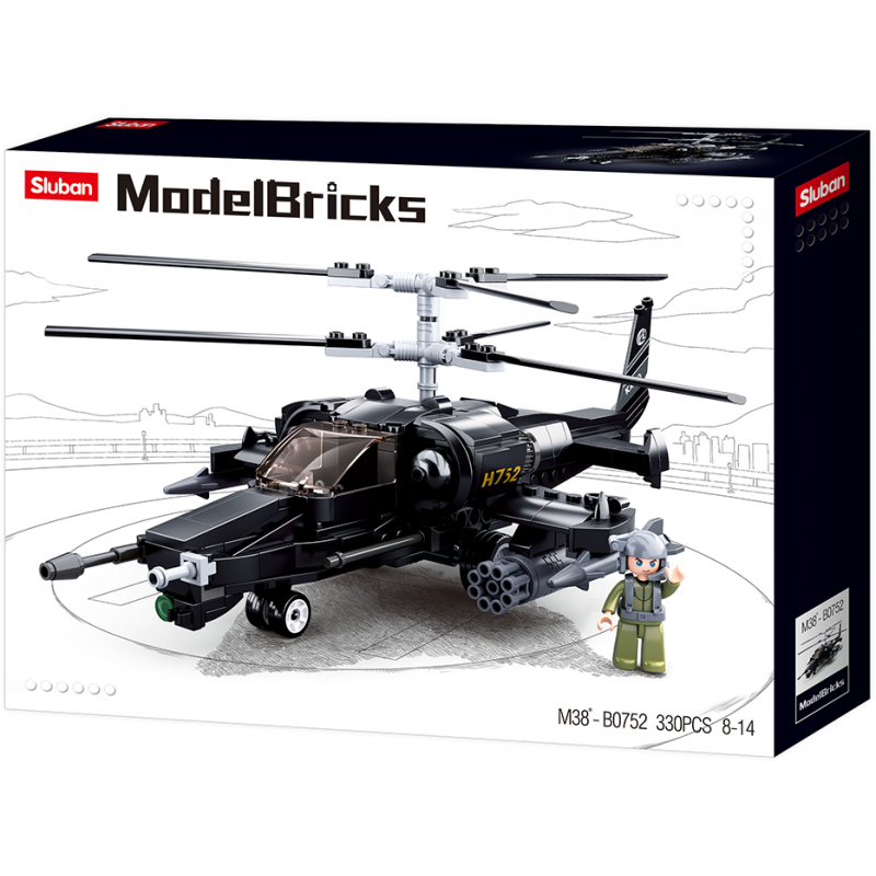 Sluban Model Bricks M38-B0752 Bojový vrtuľník