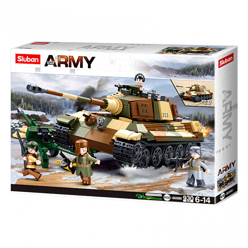 Sluban Bitka o Budapešť M38-B0980 Nemecký ťažký tank Tiger II 2 v 1