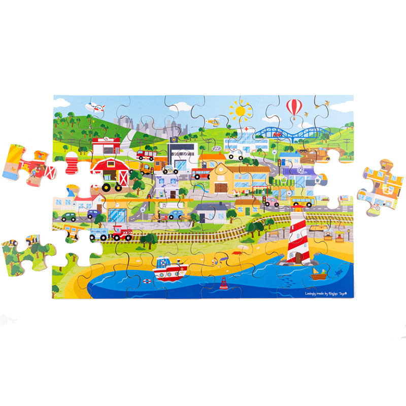 Bigjigs Toys Podlahové puzzle Mesto 48 dielikov