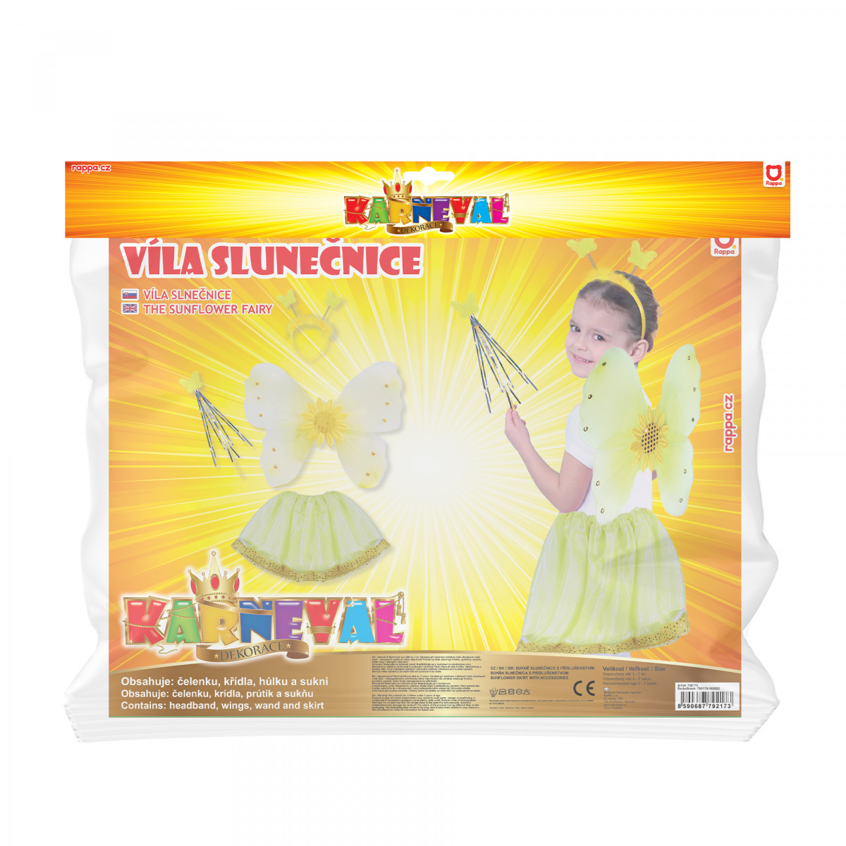 Detský kostým Slnečnica s krídlami