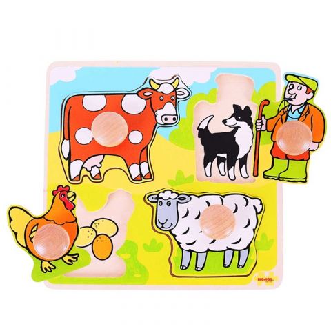 Bigjigs toys vkladacie puzzle Farma