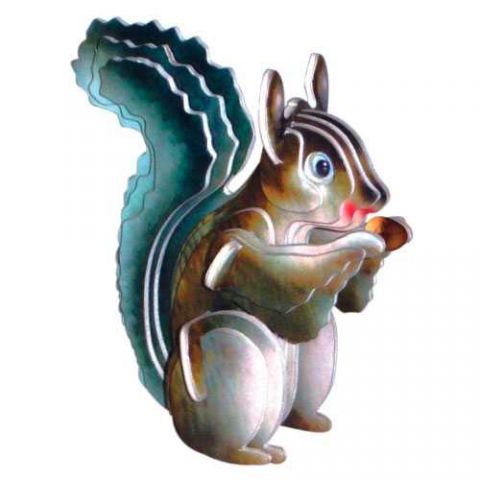 Woodcraft Drevené 3D puzzle veverička farebná