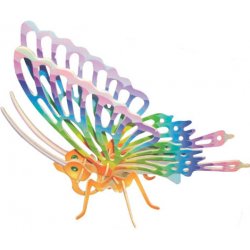 Woodcraft Drevené 3D puzzle veľký motýľ farebný