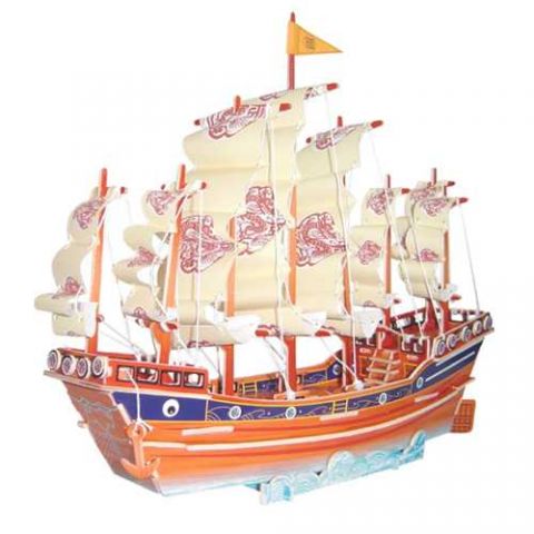 Woodcraft Drevené 3D puzzle plachetnica farebná