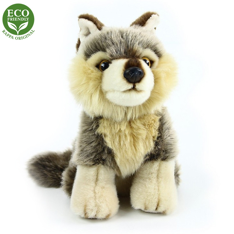 Plyšový vlk sediaci, 18 cm, ECO - Friendly