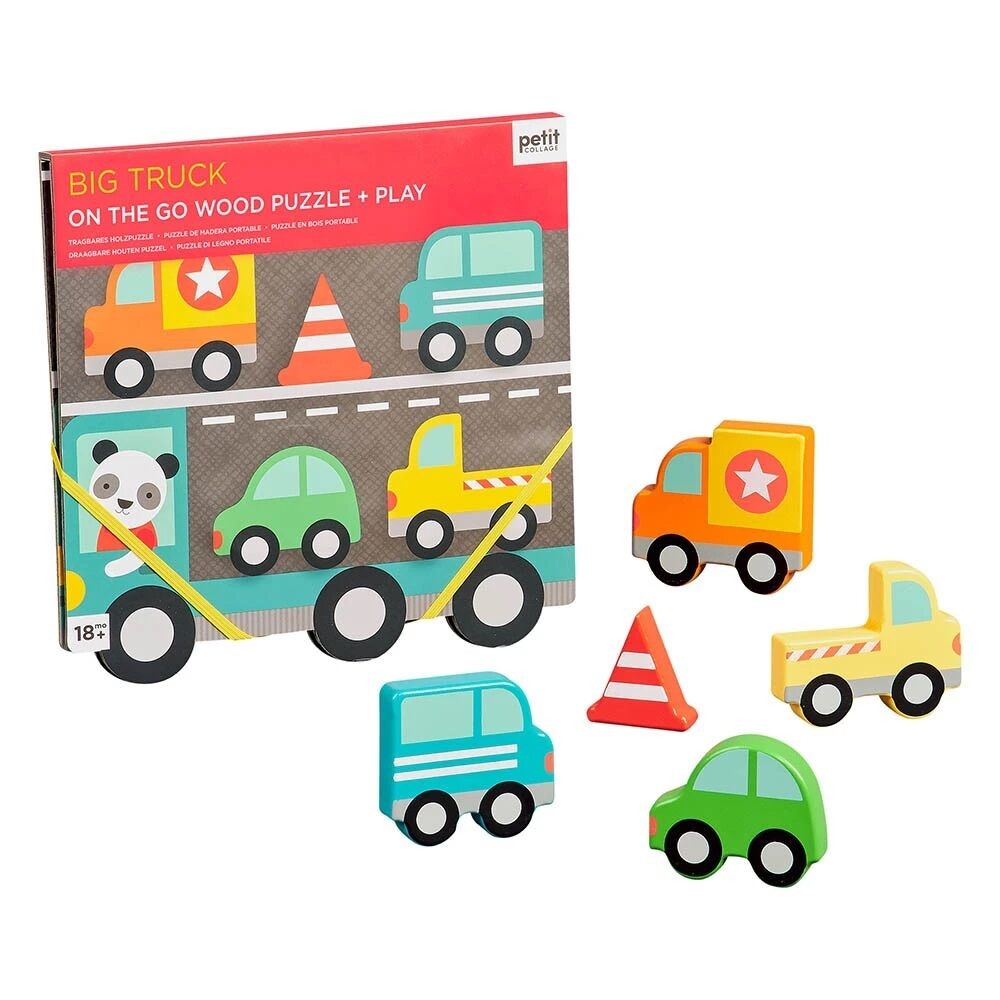 Petitcollage Robustné drevené puzzle Big Truck