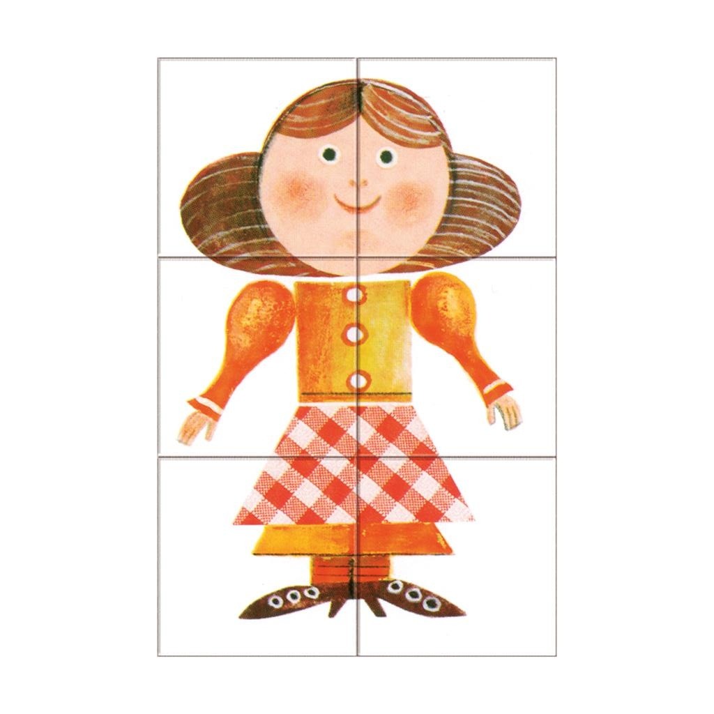 Dino drevené kocky Kačica 6 ks