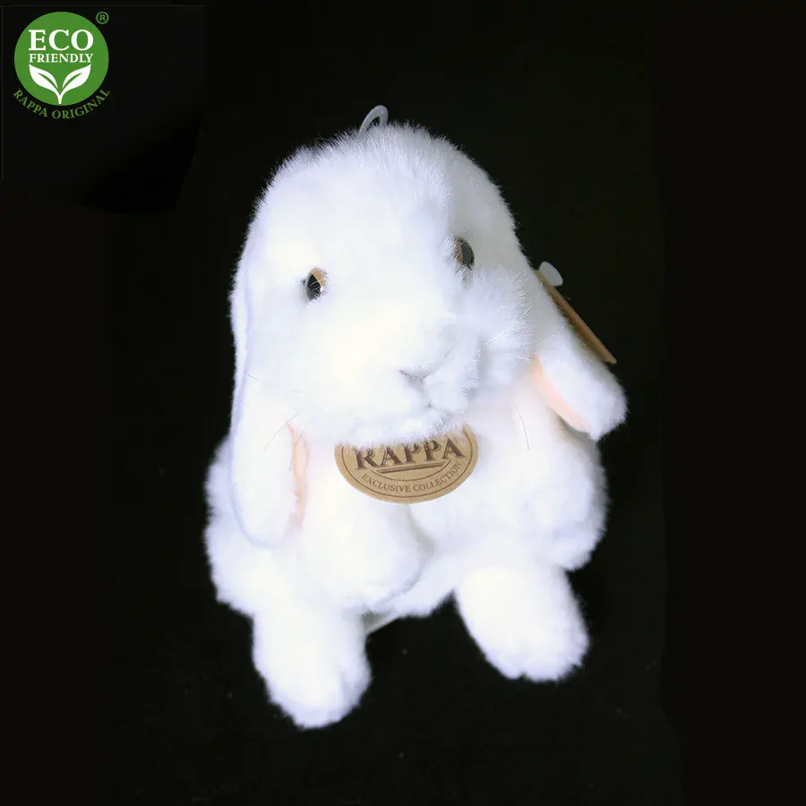 Plyšový králik biely stojaci 18 cm, ECO - Friendly