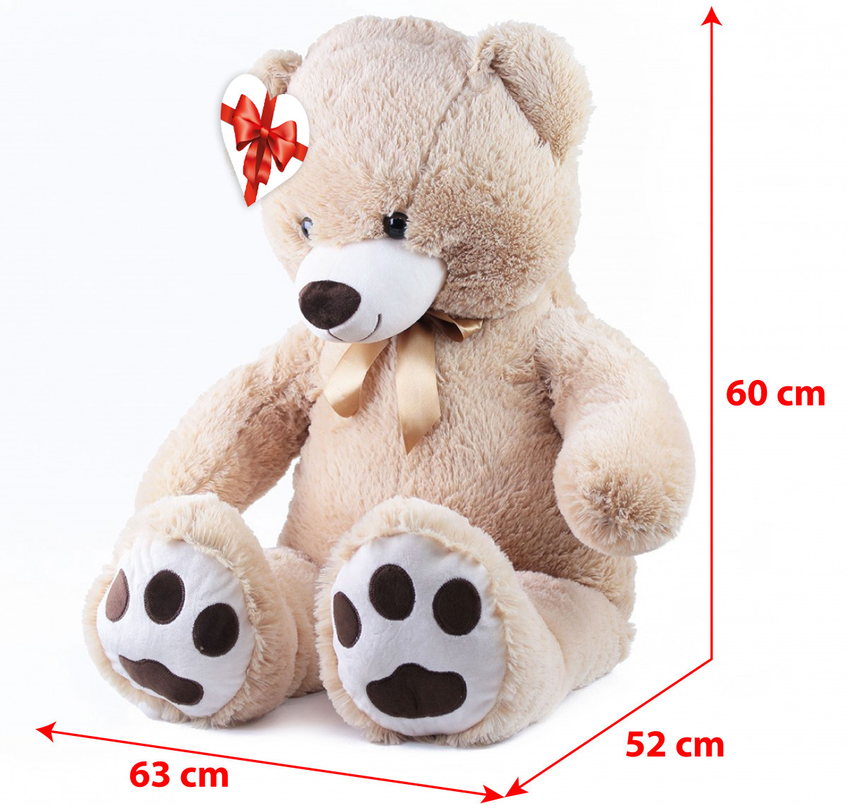 Veľký plyšový medveď Fido s vísačkou 100 cm