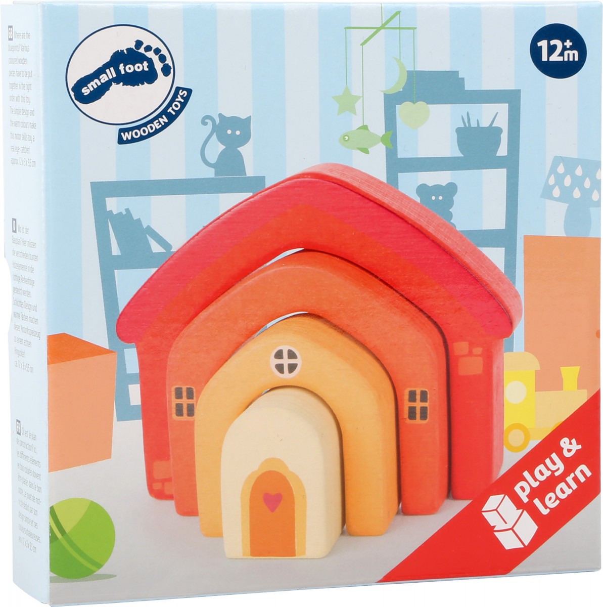 Small Foot Motorická hračka drevený skladací domček