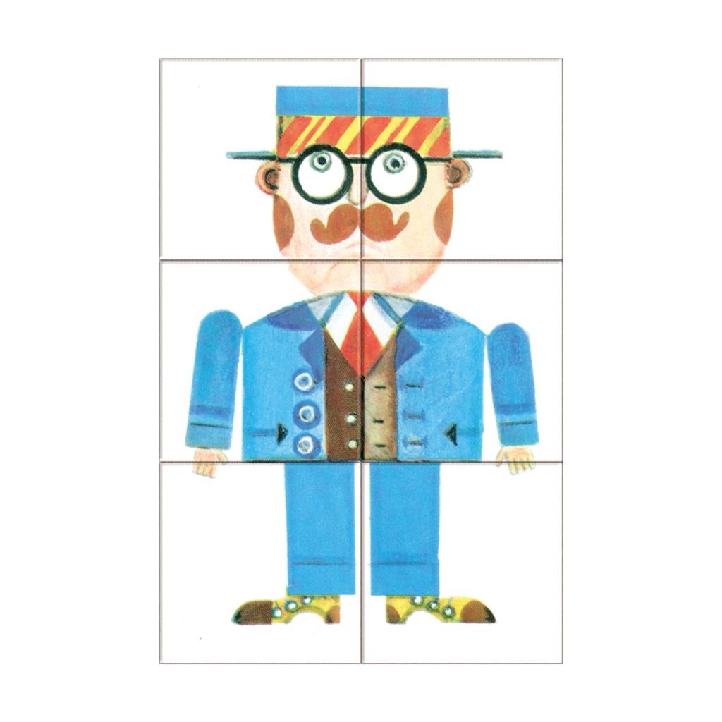 Dino drevené kocky Kačica 6 ks