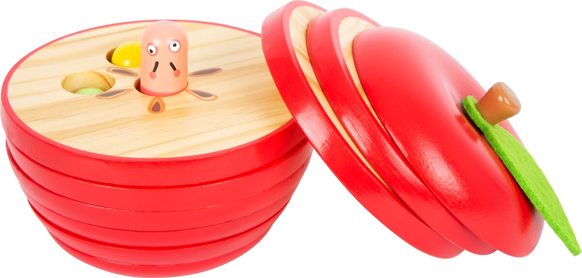 Small Foot Skladačka jablko s červíkmi