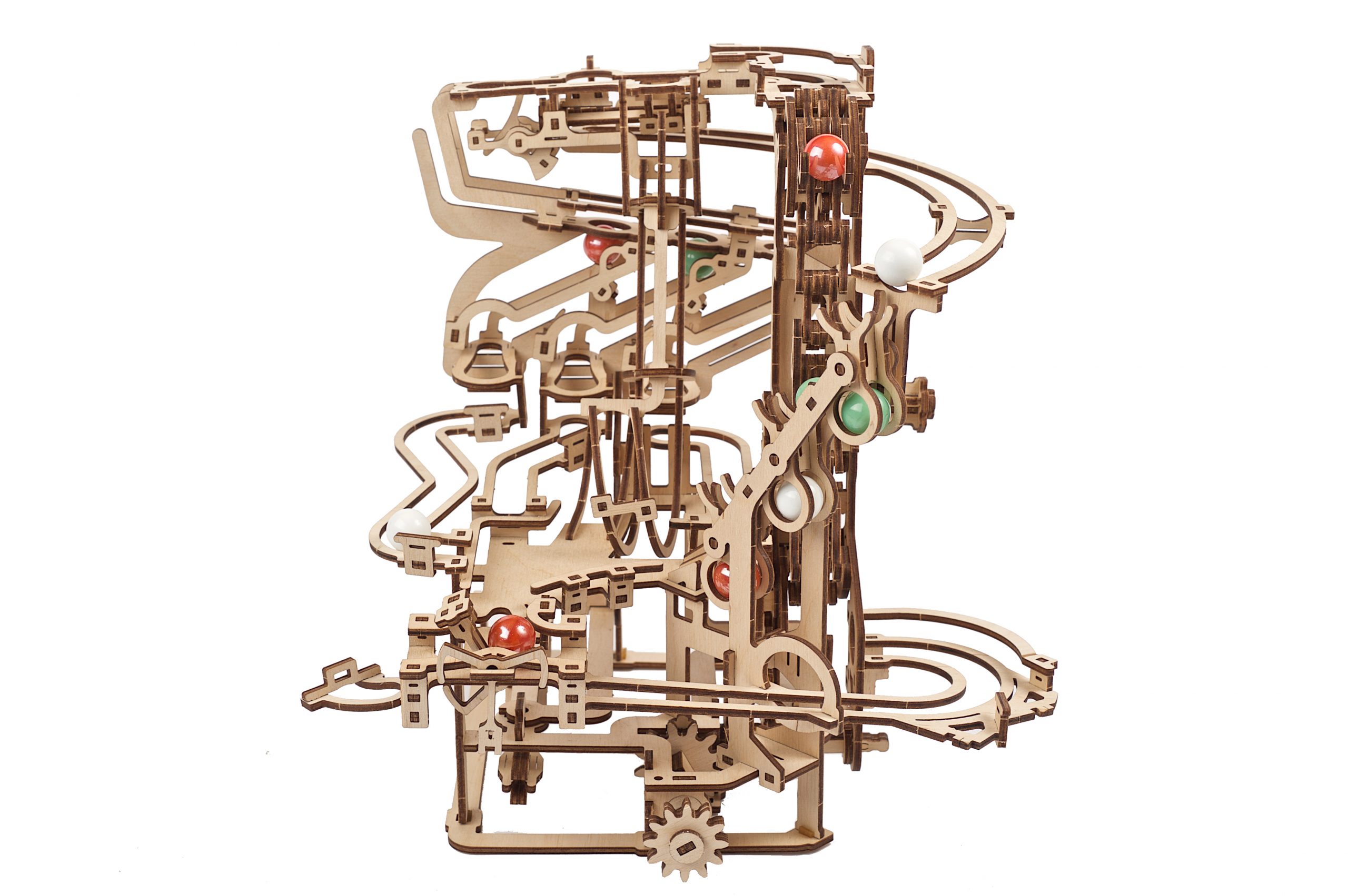 Ugears 3D drevené mechanické puzzle Reťazová guľôčková dráha