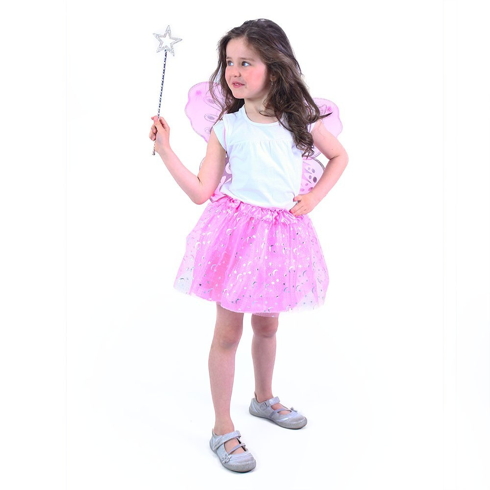 Karnevalový kostým Tutu sukňa ružový motýľ s prútikom a krídlami