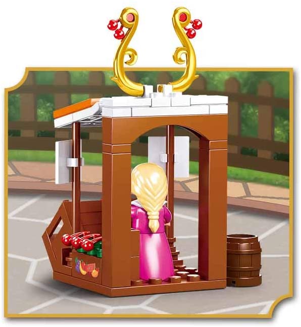 Sluban Girls Dream Village M38-B0870 Dobový stánok s ovocím a fontána