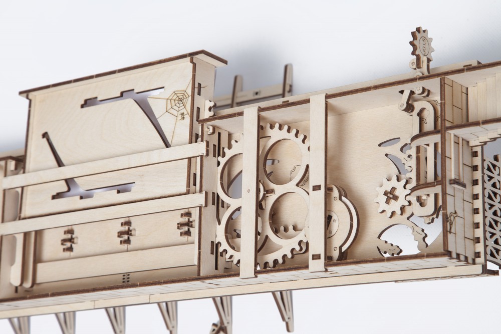Ugears Drevená stavebnica 3D mechanické Puzzle Vlakové nástupište