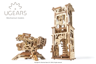 Ugears Drevená stavebnica 3D mechanické Puzzle Veža - Archballista