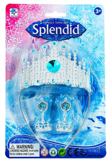 Korunka Zimné kráľovstvo princezná s náušnicami