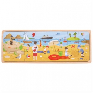 Bigjigs Toys drevené puzzle - Na pláži