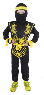 Detský kostým Ninja žltý (S)
