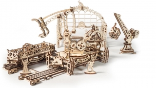 Ugears Drevená stavebnica 3D mechanické Puzzle Žeriav