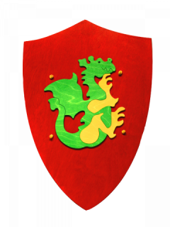 Fauna Drevený štít s drakom
