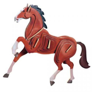 Woodcraft Drevené 3D puzzle kôň farebný