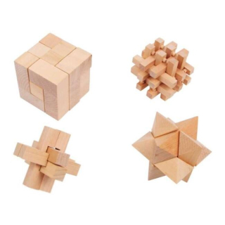 Small Foot Drevené hlavolamy set 4ks