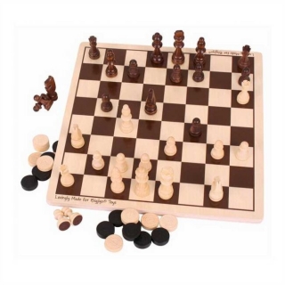Bigjigs Toys Drevené šachy a dáma