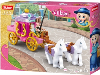 Sluban Girls Dream Village M38-B0872 Dobový kočiar s koníkmi