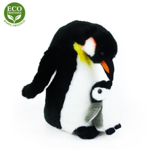 Plyšový tučniak s mláďaťom 22 cm, ECO - Friendly