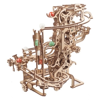 Ugears 3D drevené mechanické puzzle Reťazová guľôčková dráha
