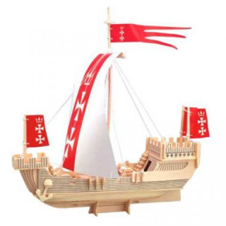 Woodcraft Drevené 3D puzzle loď Koga
