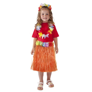 Sukňa Hawaii detská 45 cm, oranžová